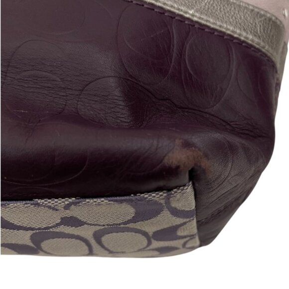Coach Lavender Suede Canvas Signature Shoulder Bag - Picture 6 of 6